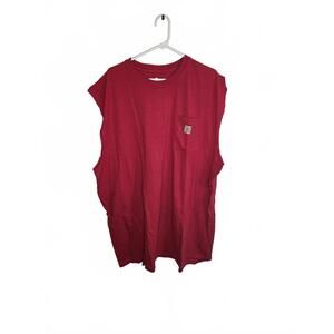 Carhartt Red Sleeveless T-Shirt 3XL Tall Original Fit